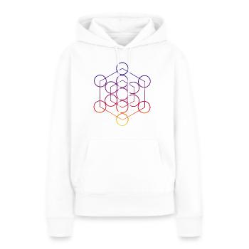 Cercles - Graphisme - Géométrie - Géométrie - Sweat à capuche Premium bio Femme - blanc - Devant - Julia (174cm)