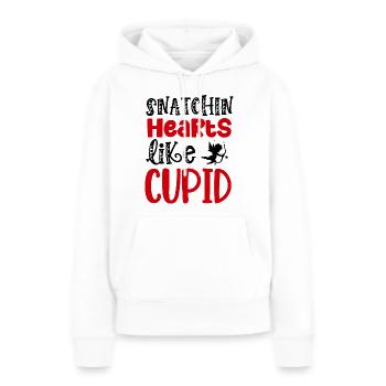 Snatchin hearts like cupid - Frauen Premium Bio Hoodie - Weiß - Vorne - Julia (174cm)