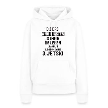 Jetski - Frauen Premium Bio Hoodie - Weiß - Vorne - Julia (174cm)