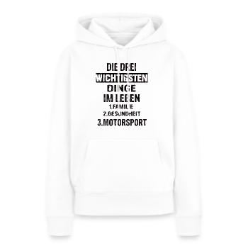 Motorsport - Frauen Premium Bio Hoodie - Weiß - Vorne - Julia (174cm)