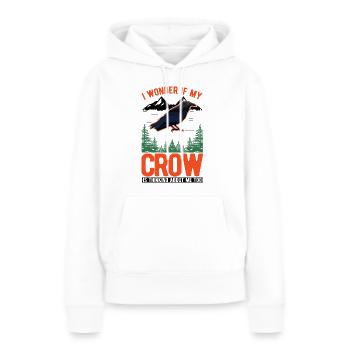 Corbeau Corbeau Corbeau - Sweat à capuche Premium bio Femme - blanc - Devant - Julia (174cm)