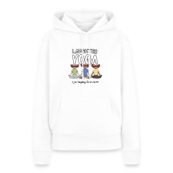 Conception de méditation du rire pour une formation de yoga du rire - Sweat à capuche Premium bio Femme - blanc - Devant - Julia (174cm)