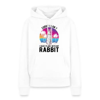 Lapin lapin lapin lapin - Sweat à capuche Premium bio Femme - blanc - Devant - Julia (174cm)