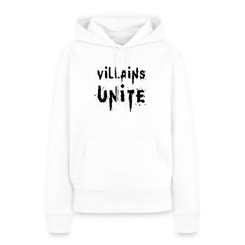 Les méchants unissent l’ère Vilain - Sweat à capuche Premium bio Femme - blanc - Devant - Julia (174cm)