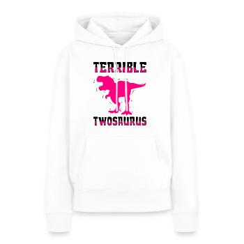 Terrifiant Twosaurus - Sweat à capuche Premium bio Femme - blanc - Devant - Julia (174cm)
