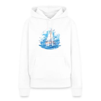 Voile, Voilier, Voilier, Régate, Voile, Voile - Sweat à capuche Premium bio Femme - blanc - Devant - Julia (174cm)