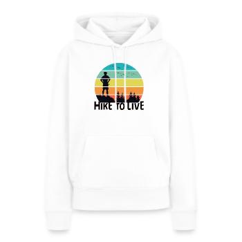 Randonnée pour vivre - Sweat à capuche Premium bio Femme - blanc - Devant - Julia (174cm)