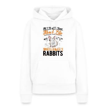 Lapin lapin lapin lapin - Sweat à capuche Premium bio Femme - blanc - Devant - Julia (174cm)