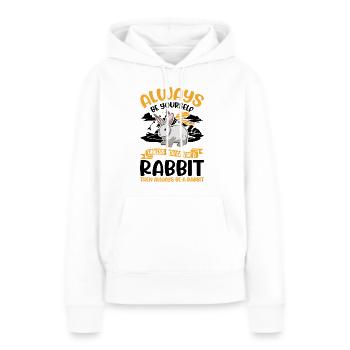 Lapin lapin lapin lapin - Sweat à capuche Premium bio Femme - blanc - Devant - Julia (174cm)