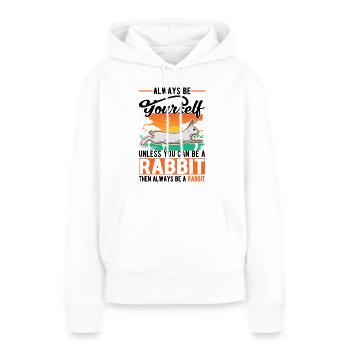 Lapin lapin lapin lapin - Sweat à capuche Premium bio Femme - blanc - Devant - Julia (174cm)