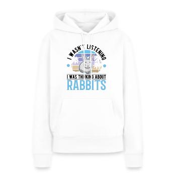 Lapin lapin lapin lapin - Sweat à capuche Premium bio Femme - blanc - Devant - Julia (174cm)