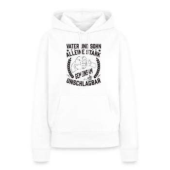 Vater und Sohn - Frauen Premium Bio Hoodie - Weiß - Vorne - Julia (174cm)