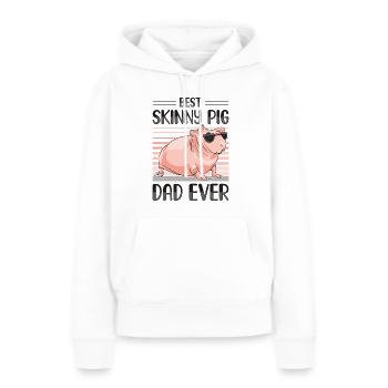 Cochon d’Inde sans poils Cochon maigre - Sweat à capuche Premium bio Femme - blanc - Devant - Julia (174cm)