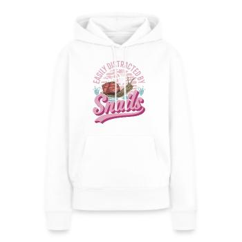 Schnecke Geschenk Weinbergschnecke - Frauen Premium Bio Hoodie - Weiß - Vorne - Julia (174cm)