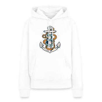 Ancre - Sweat à capuche Premium bio Femme - blanc - Devant - Julia (174cm)