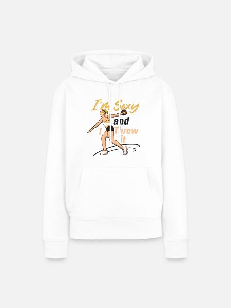 Leichtathletik Leichtathletik Wurf Athlet - Frauen Premium Bio Hoodie - Weiß