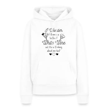 Vin blanc Sauvignon Blanc Vin Buveur de vin - Sweat à capuche Premium bio Femme - blanc - Devant - Julia (174cm)
