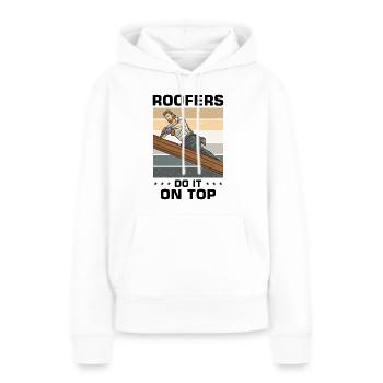 Dachdecker/in Dachdecker/in Dachdecker/in - Frauen Premium Bio Hoodie - Weiß - Vorne - Julia (174cm)
