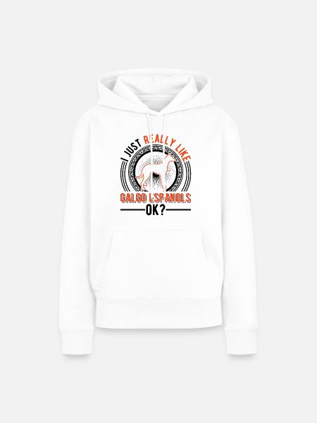 Ich mag einfach Galgo Espanols - Frauen Premium Bio Hoodie - Weiß