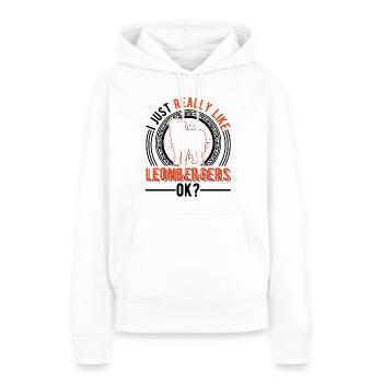 J’aime bien Leonberg - Sweat à capuche Premium bio Femme - blanc - Devant - Julia (174cm)