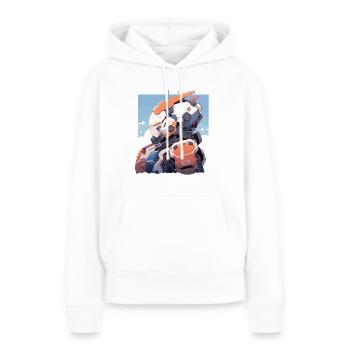 Roboter - Frauen Premium Bio Hoodie - Weiß - Vorne - Julia (174cm)