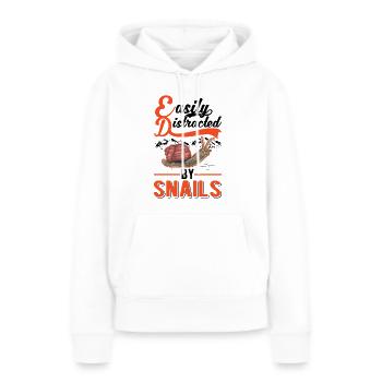 Schnecke Geschenk Weinbergschnecke - Frauen Premium Bio Hoodie - Weiß - Vorne - Julia (174cm)