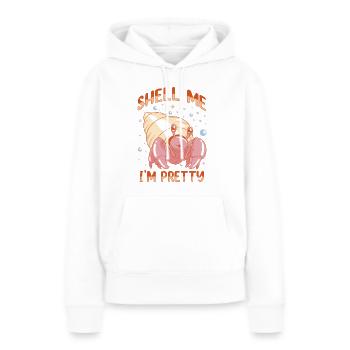 Fruits de mer, Fruits de mer, Moules, Bernard-l’ermite - Sweat à capuche Premium bio Femme - blanc - Devant - Julia (174cm)