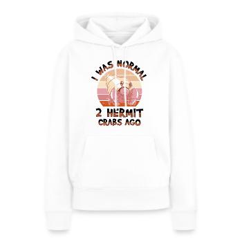Fruits de mer, Fruits de mer, Moules, Bernard-l’ermite - Sweat à capuche Premium bio Femme - blanc - Devant - Julia (174cm)