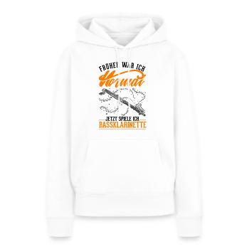 Bassklarinette Geschenk Bassklarinettist - Frauen Premium Bio Hoodie - Weiß - Vorne - Julia (174cm)