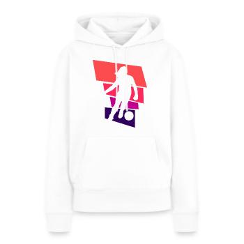 Soccer féminin, Football féminin, Football féminin - Sweat à capuche Premium bio Femme - blanc - Devant - Julia (174cm)