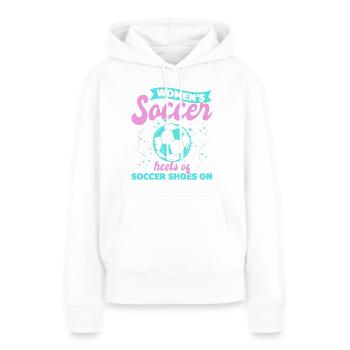 Soccer féminin, Football féminin, Football féminin - Sweat à capuche Premium bio Femme - blanc - Devant - Julia (174cm)
