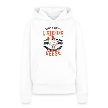 Oies cadeau oie éleveur oie oie - Sweat à capuche Premium bio Femme - blanc - Devant - Julia (174cm)