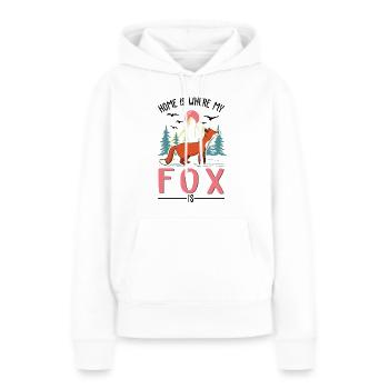 Cadeau de renard Renard roux - Sweat à capuche Premium bio Femme - blanc - Devant - Julia (174cm)