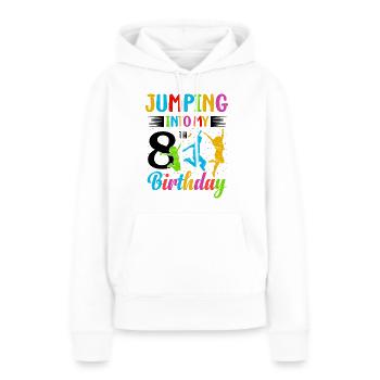 Trampoline Lover 8e anniversaire Party Jumping - Sweat à capuche Premium bio Femme - blanc - Devant - Julia (174cm)