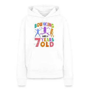 Trampoline Lover 8e anniversaire Party Jumping - Sweat à capuche Premium bio Femme - blanc - Devant - Julia (174cm)