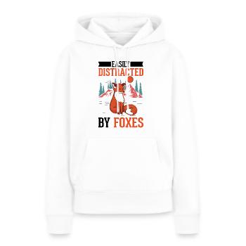 Cadeau de renard Renard roux - Sweat à capuche Premium bio Femme - blanc - Devant - Julia (174cm)
