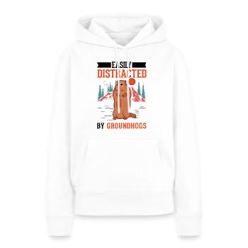 Marmotte marmotte marmotte - Sweat à capuche Premium bio Femme - blanc - Devant - Julia (174cm)
