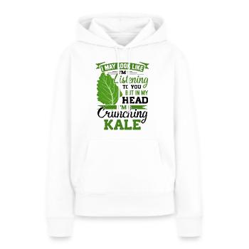 Véganisme végétarien au chou frisé - Sweat à capuche Premium bio Femme - blanc - Devant - Julia (174cm)