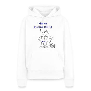 Hourra Inscription à l’école des écoliers - Sweat à capuche Premium bio Femme - blanc - Devant - Julia (174cm)