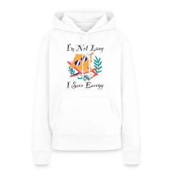 Je Ne Suis Pas Paresseux J’économise de l’énergie Citron Paresseux Drôle - Sweat à capuche Premium bio Femme - blanc - Devant - Julia (174cm)