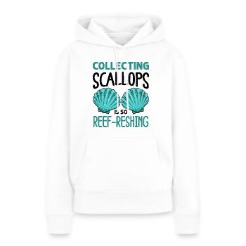 Muschel Muschelsammler Jakobsmuschel - Frauen Premium Bio Hoodie - Weiß - Vorne - Julia (174cm)