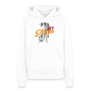 Boy Mom Tiger - Women’s Premium Organic Hoodie - white - Front - Julia (174cm)