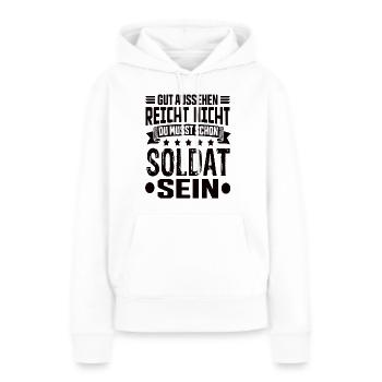 Soldat - Frauen Premium Bio Hoodie - Weiß - Vorne - Julia (174cm)