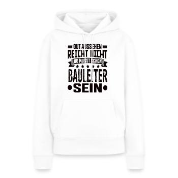 Directeur de la construction Gestion de la construction Meilleur directeur de la construction - Sweat à capuche Premium bio Femme - blanc - Devant - Julia (174cm)