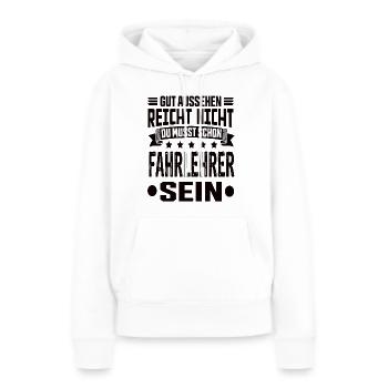 Instructeur d’auto-école - Sweat à capuche Premium bio Femme - blanc - Devant - Julia (174cm)