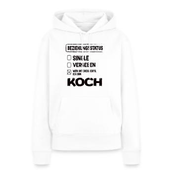 Statut de la relation avec Koch - Sweat à capuche Premium bio Femme - blanc - Devant - Julia (174cm)