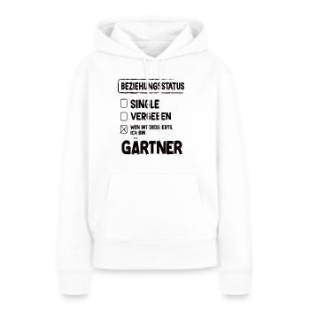 Statut de la relation jardinier - Sweat à capuche Premium bio Femme - blanc - Devant - Julia (174cm)