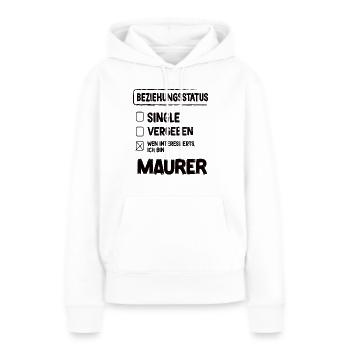 Statut relationnel de Maurer - Sweat à capuche Premium bio Femme - blanc - Devant - Julia (174cm)