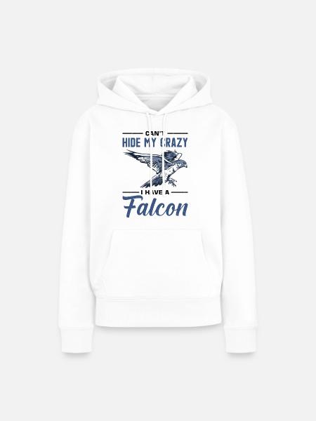 Falke Falkner Spruch - Frauen Premium Bio Hoodie - Weiß