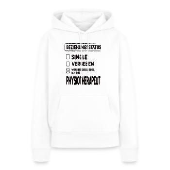 Kinésithérapeute Statut relationnel Physiothérapie - Sweat à capuche Premium bio Femme - blanc - Devant - Julia (174cm)